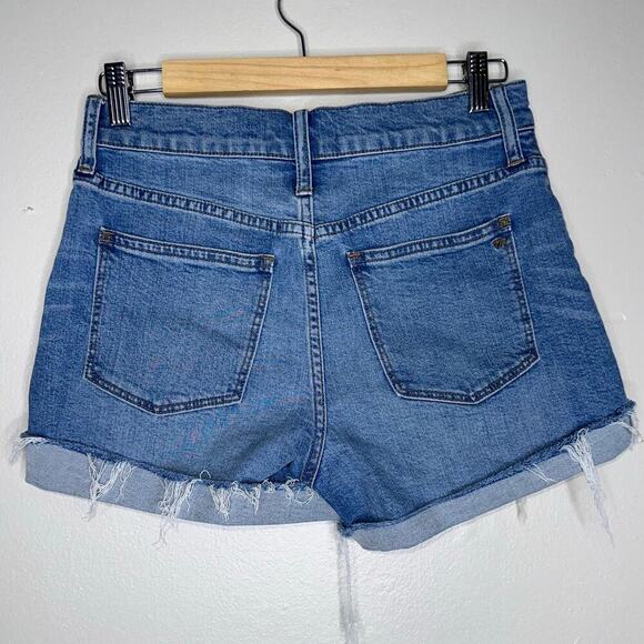 Madewell High Rise Button Fly Jean Shorts Light Blue Size 26 Casual Summer - Picture 6 of 6